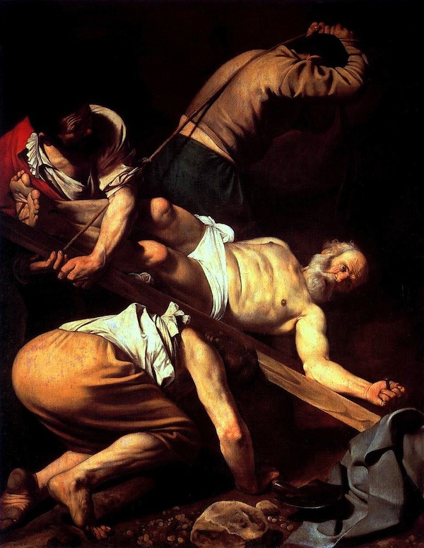 The Crucifixion of St. Paul by Caravaggio is a terrifying painting depicting the hard work of murder. Martin Scorcese is one of many filmmakers who adore Caravaggio and it is not only because of the painter's masterful command of light and shadow. Painting by Caravaggio, c. 1601, oil on canvas, 230cm x 175cm, Santa Maria del Popolo, Rome.