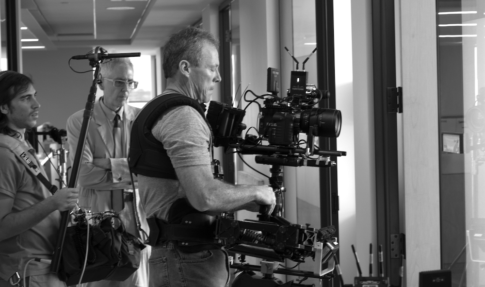 Director Tom Ball, Steadicam Operator Tom Upton and Sound Recordist Tim Chimes on a recent TELOS shoot. Photo by Charlie Ellis